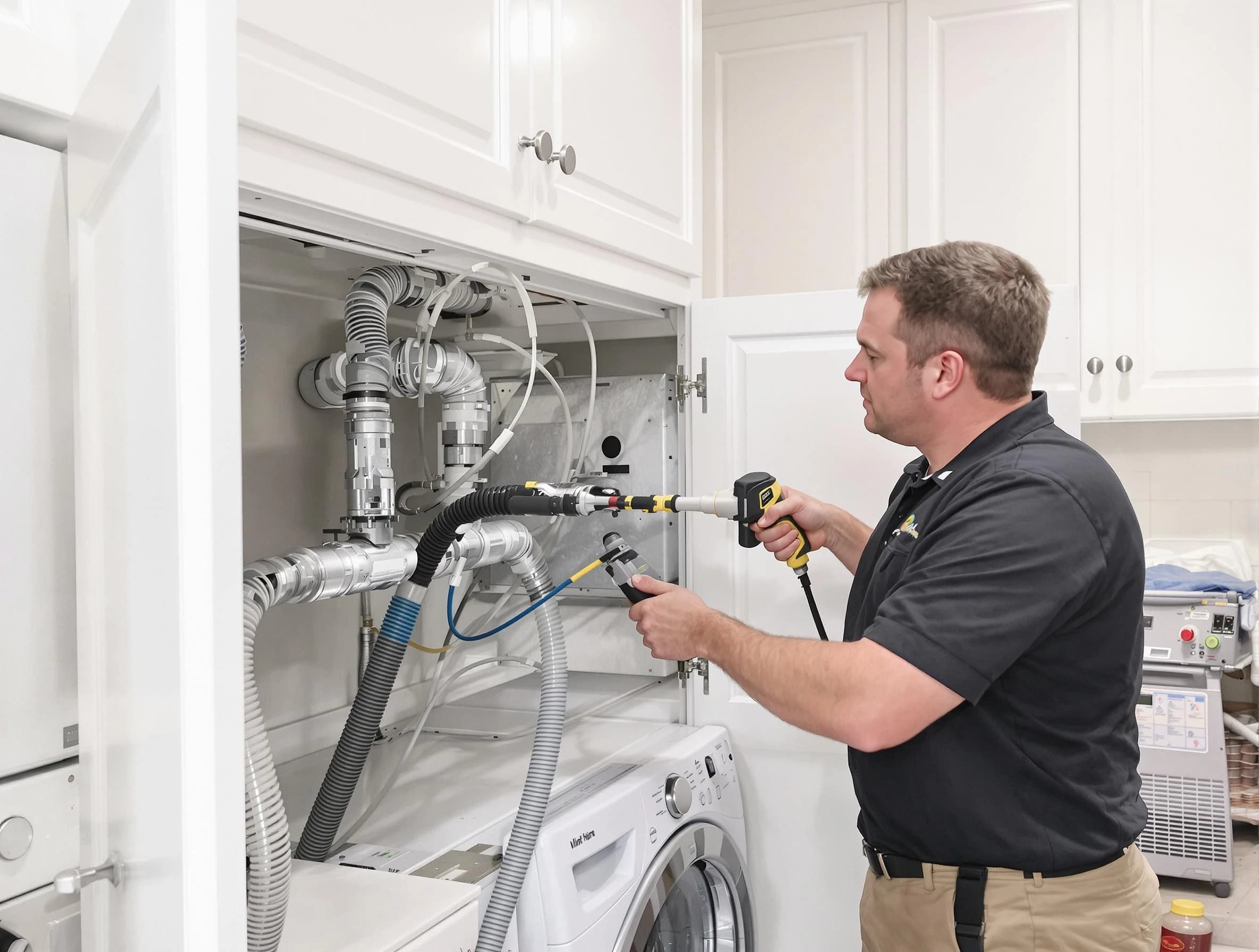 Scottsdale Dryer Vent Cleaning professional removing severe blockage from a clogged dryer vent in Scottsdale