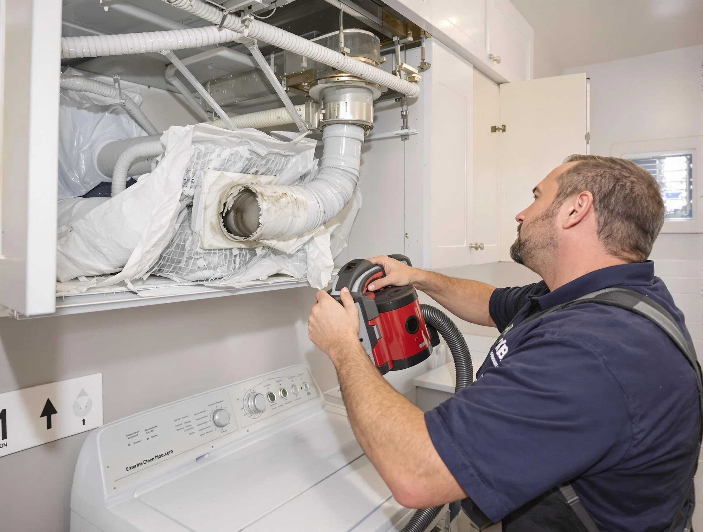 Scottsdale Dryer Vent Cleaning technician performing professional exhaust vent cleaning at a residential property in Scottsdale