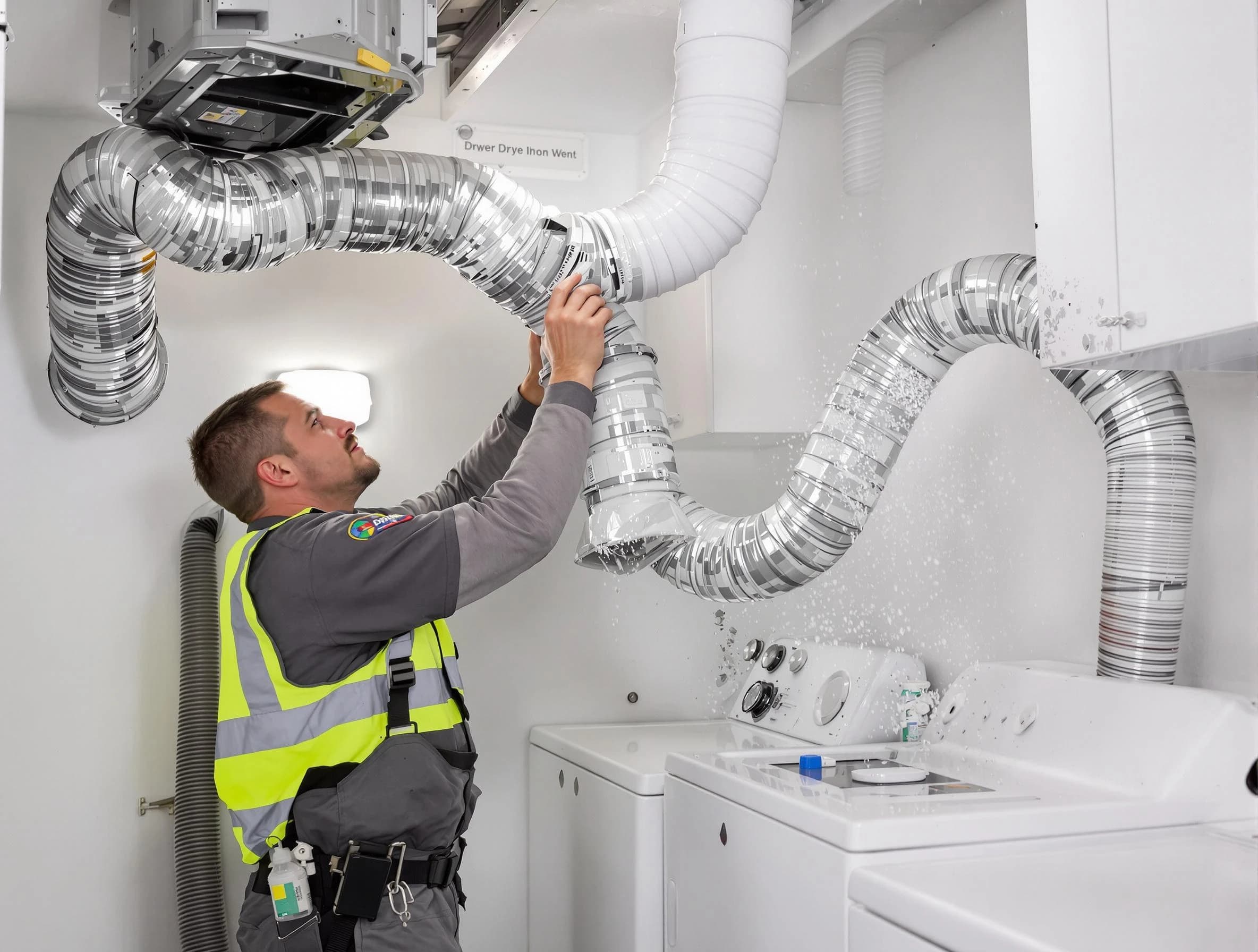 Scottsdale Dryer Vent Cleaning technician performing detailed dryer exhaust vent cleaning at a home in Scottsdale