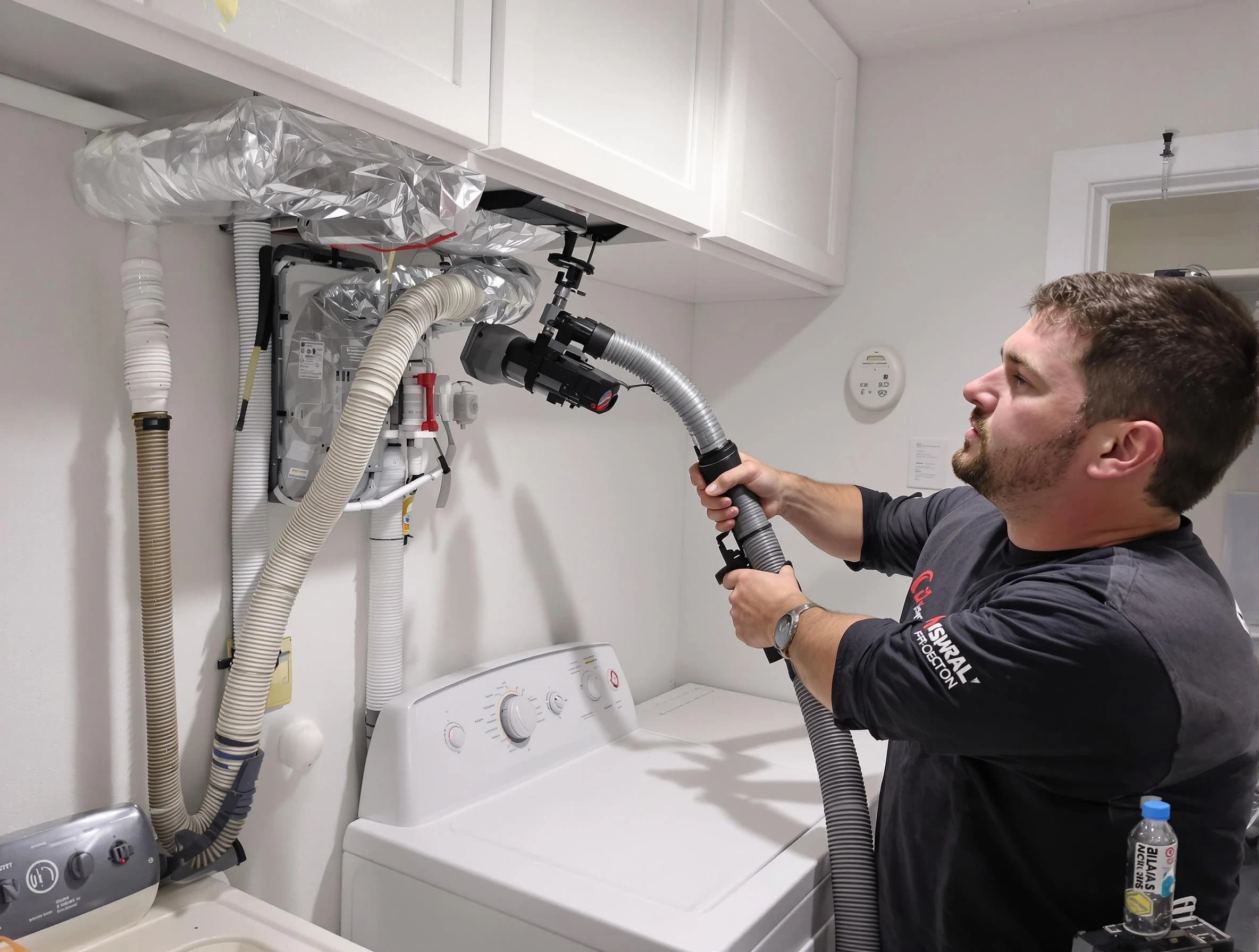 Scottsdale Dryer Vent Cleaning certified technician performing safety-focused gas dryer vent cleaning in Scottsdale