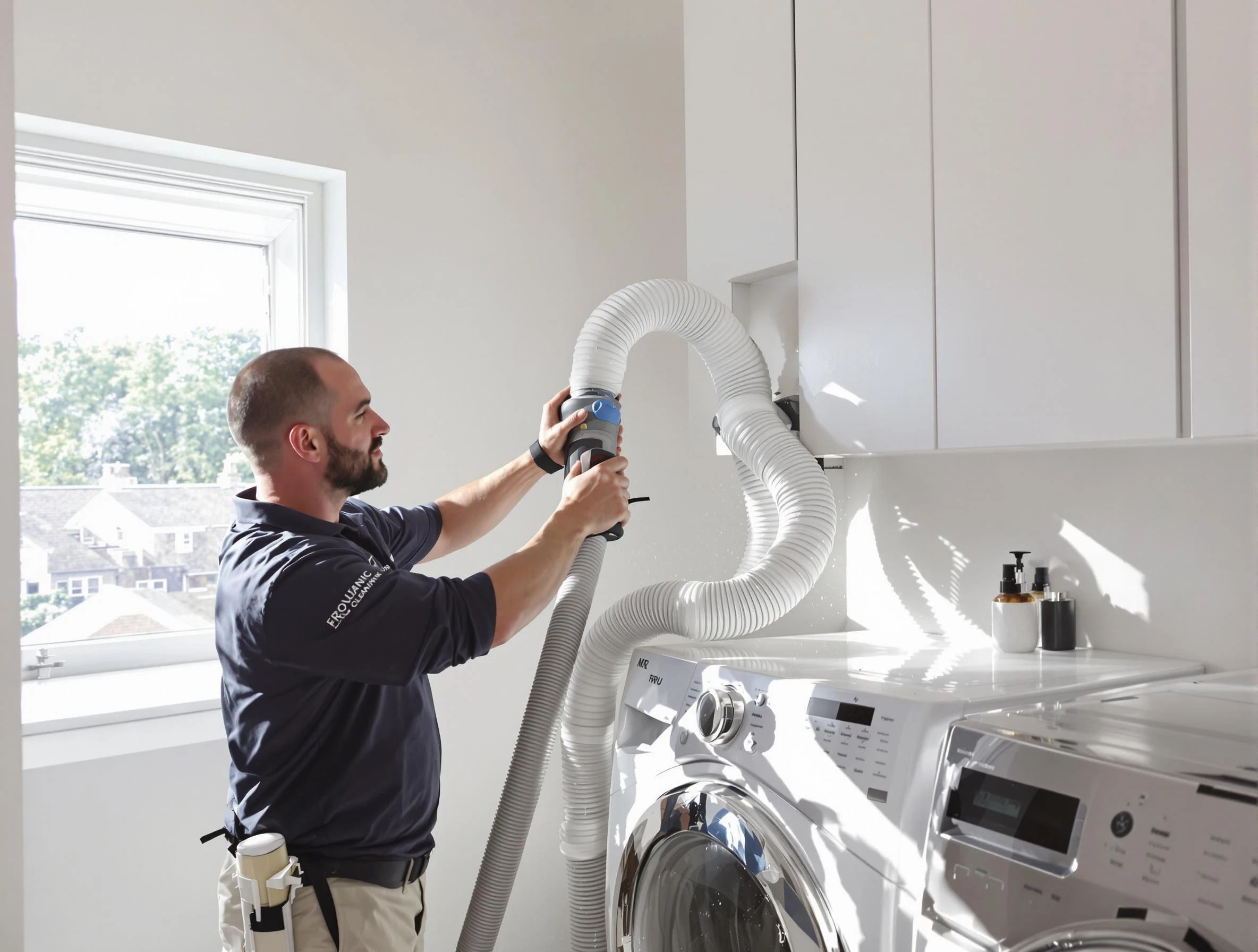 Certified Scottsdale Dryer Vent Cleaning technician performing dryer vent cleaning in Scottsdale