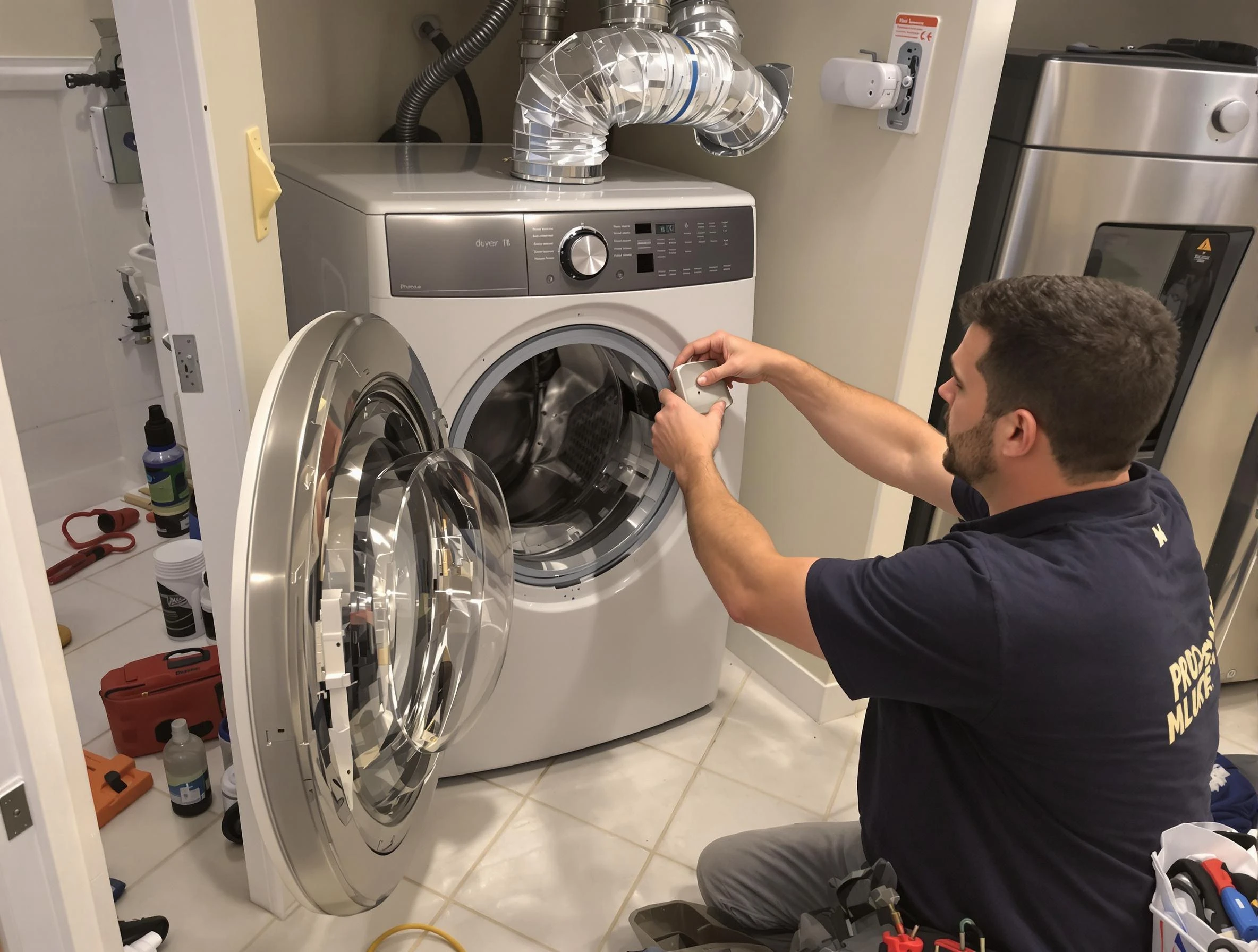 Scottsdale Dryer Vent Cleaning technician performing precise dryer vent hose installation in Scottsdale